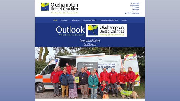 Screenshot of the Okehampton Foundation website