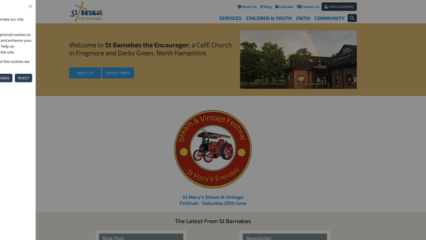 Screenshot of the The Parochial Church Council Of The Ecclesiastical Parish Of St. Barnabas The Encourager, Darby Green website
