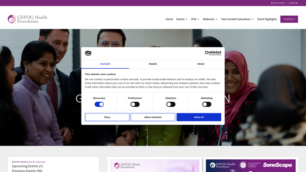 Screenshot of the Gefog Health Foundation website