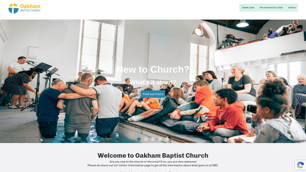Screenshot of the Oakham Baptist Church website