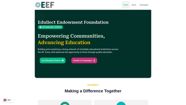 Screenshot of the Edullect Endowment Foundation website