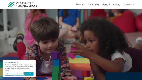 Screenshot of the The Pencarrie Foundation website