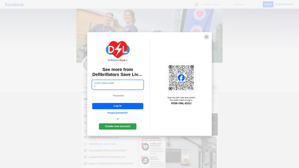 Screenshot of the Defibrillators Save Lives website