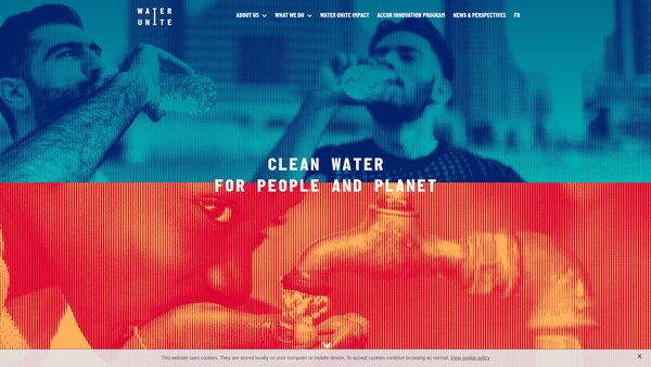 Screenshot of the Water Unite website