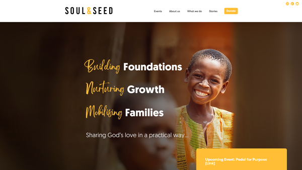 Screenshot of the Soul & Seed website