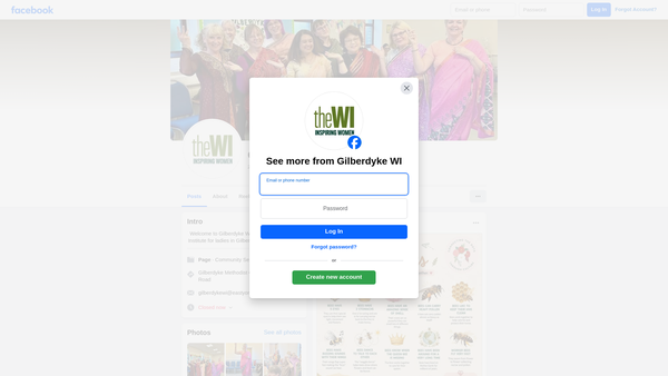 Screenshot of the Gilberdyke WI website