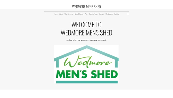 Screenshot of the The Wedmore Men's Shed website