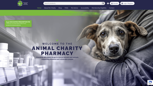 Screenshot of the The Animal Charity Platform website