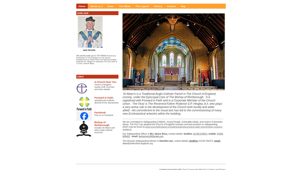 Screenshot of the The Parochial Church Council Of The Ecclesiastical Parish Of St Alban Protomartyr Romford In The Diocese Of Chelmsford website