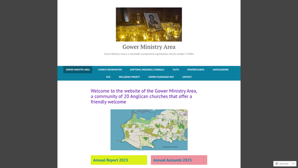 Screenshot of the Gower Ministry Area CIO website