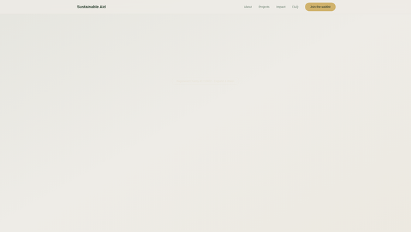 Screenshot of the Sustainable Aid website