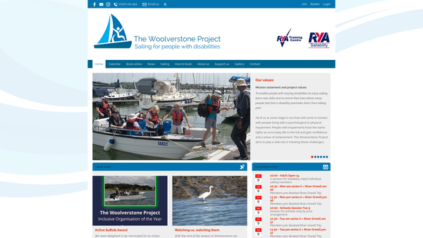 Screenshot of the The Woolverstone Sailability Project website