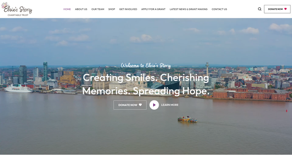 Screenshot of the Elsie's Story website