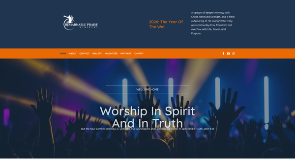 Screenshot of the Remarkable Praise website