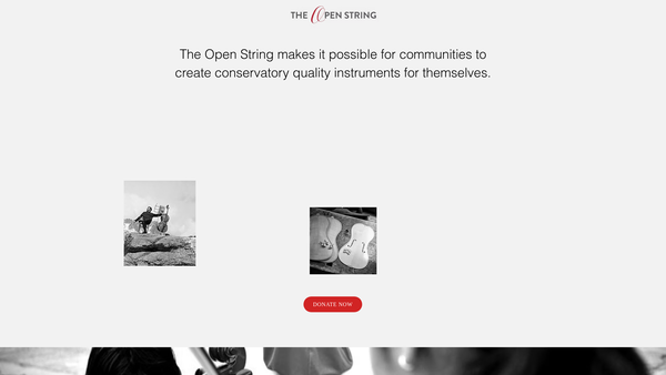 Screenshot of the The Open String website