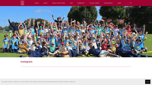 Screenshot of the Spencer Cricket Club website