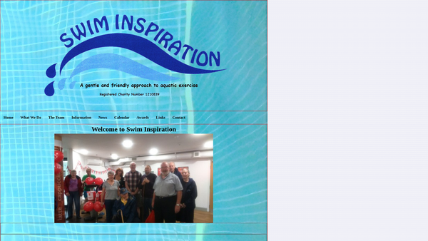 Screenshot of the Swim Inspiration website