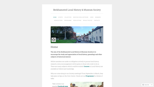 Screenshot of the Berkhamsted Local History And Museum Society website