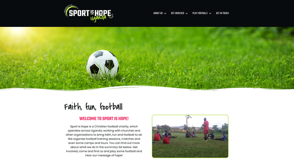 Screenshot of the Sport Is Hope website