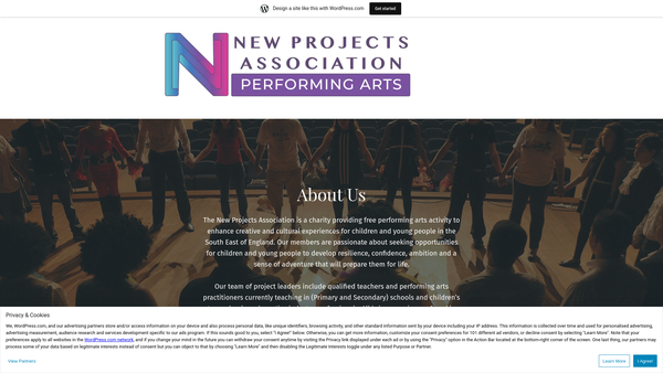 Screenshot of the New Projects Association website