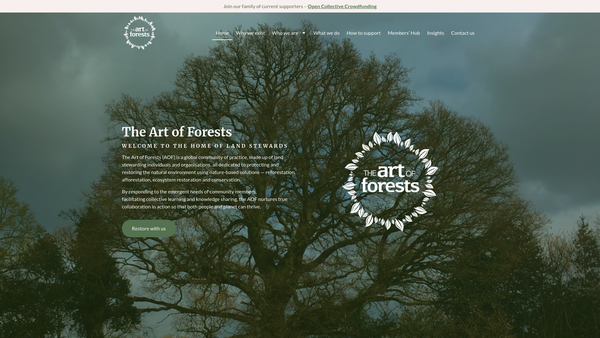 Screenshot of the The Art Of Forests website