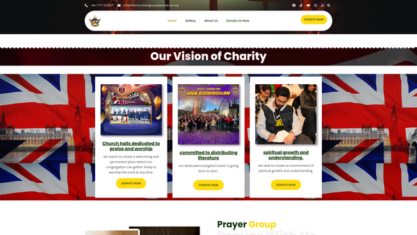 Screenshot of the The Church Of Signs And Wonders (UK) Ltd website