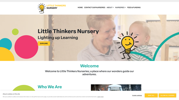 Screenshot of the Little Thinkers Pre-School & Nursery website