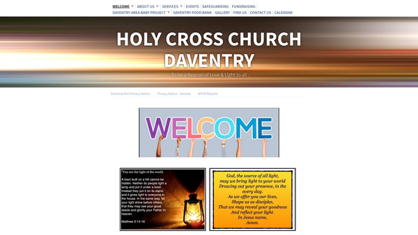 Screenshot of the The Parochial Church Council Of The Ecclesiastical Parish Of Holy Cross, Daventry In The Diocese Of Peterborough website