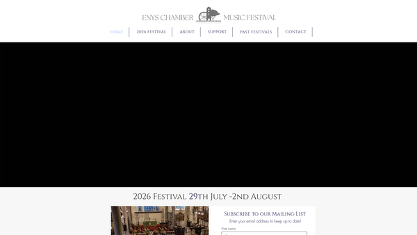 Screenshot of the Enys Music Festival website