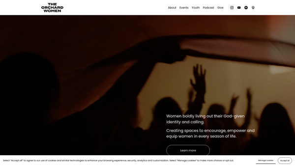 Screenshot of the The Orchard Women website