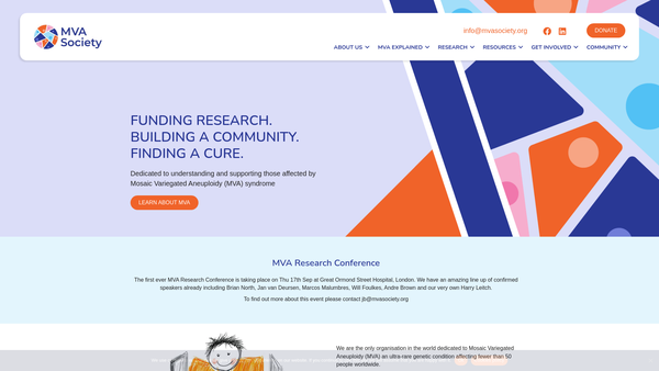 Screenshot of the The Mva Society website