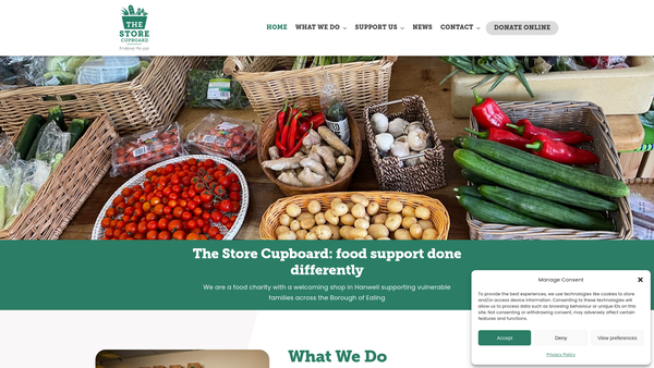 Screenshot of the The Store Cupboard CIO website