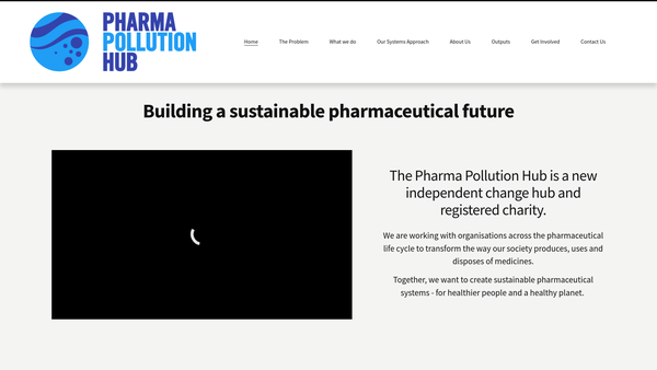 Screenshot of the Pharma Pollution Hub website