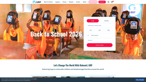 Screenshot of the Global Rahmah Foundation website