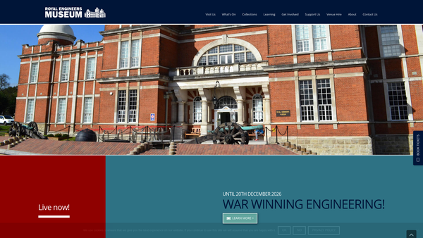 Screenshot of the The Royal Engineers Museum CIO website