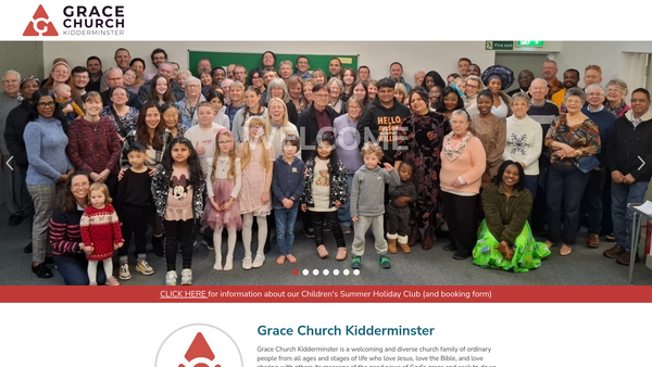 Screenshot of the Grace Church Kidderminster website
