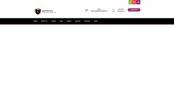 Screenshot of the Children With Voices website