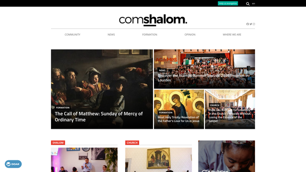 Screenshot of the Shalom Catholic Community United Kingdom website