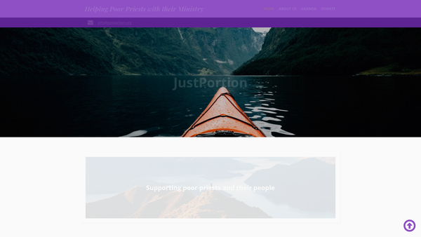 Screenshot of the Justportion website