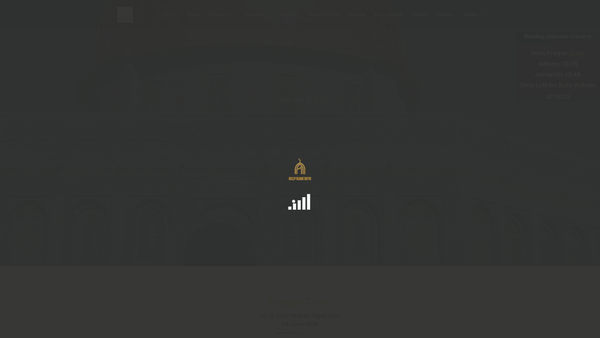 Screenshot of the Bexley Islamic Centre website