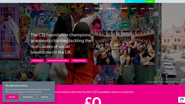 Screenshot of the The Csj Foundation website