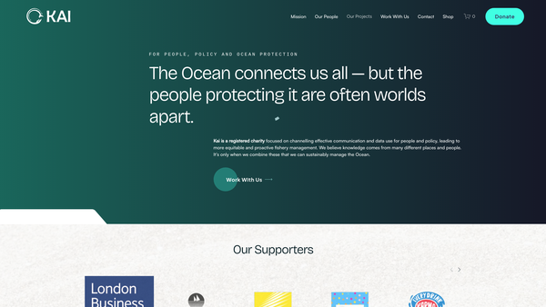 Screenshot of the One Kai website