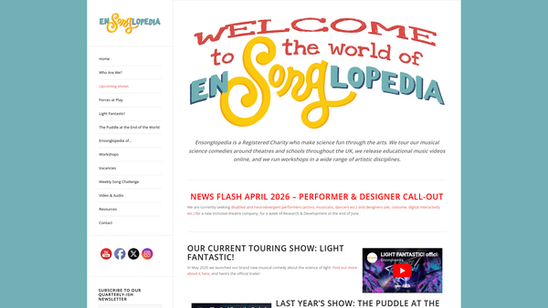 Screenshot of the Ensonglopedia website