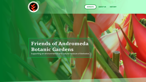 Screenshot of the Friends Of Andromeda Botanic Gardens website