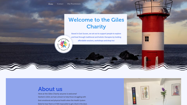 Screenshot of the The Giles Charity website