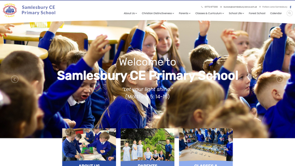 Screenshot of the Friends Of Samlesbury School website
