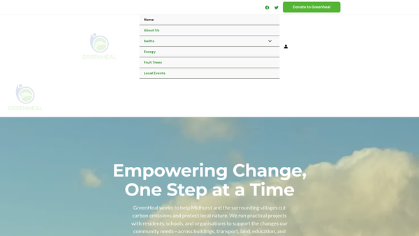 Screenshot of the Greenheal website