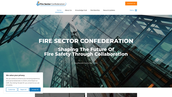 Screenshot of the Fire Sector Confederation website