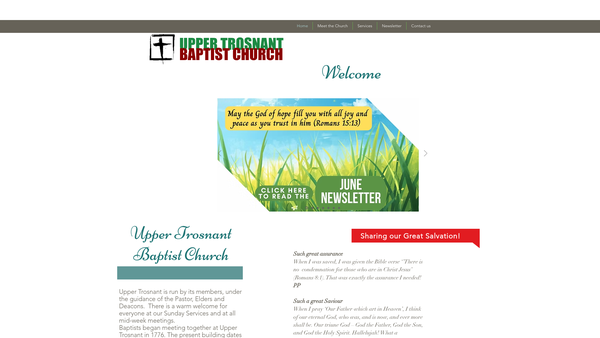 Screenshot of the Upper Trosnant Baptist Church website