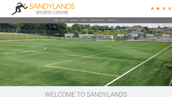 Screenshot of the Sandylands Sports Centre website